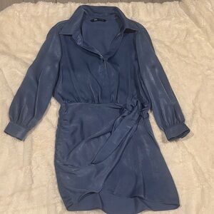 Zara Blue Mini Dress with Belt